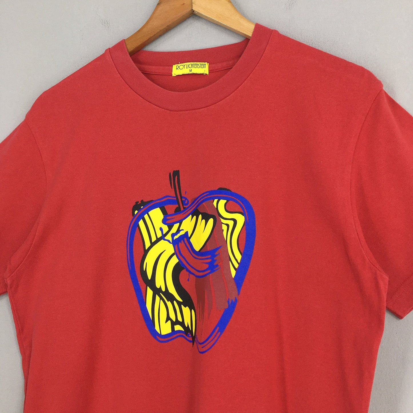 Roy Lichtenstein Brushstrokes Apple 1983 Artwork Red T Shirt Medium