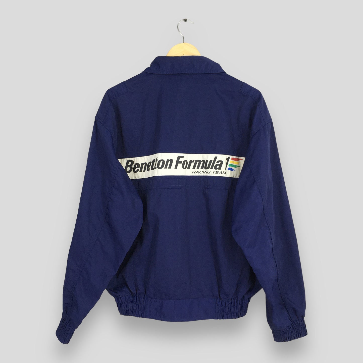 Benetton Formula 1 Embroidery Blue Cotton Jacket Large