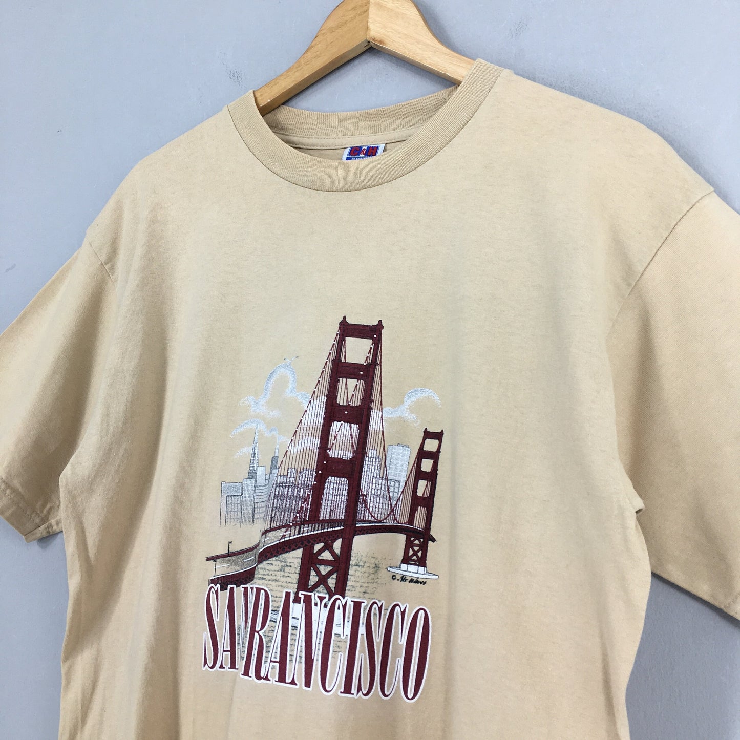 San Francisco Usa Brown T shirt Large