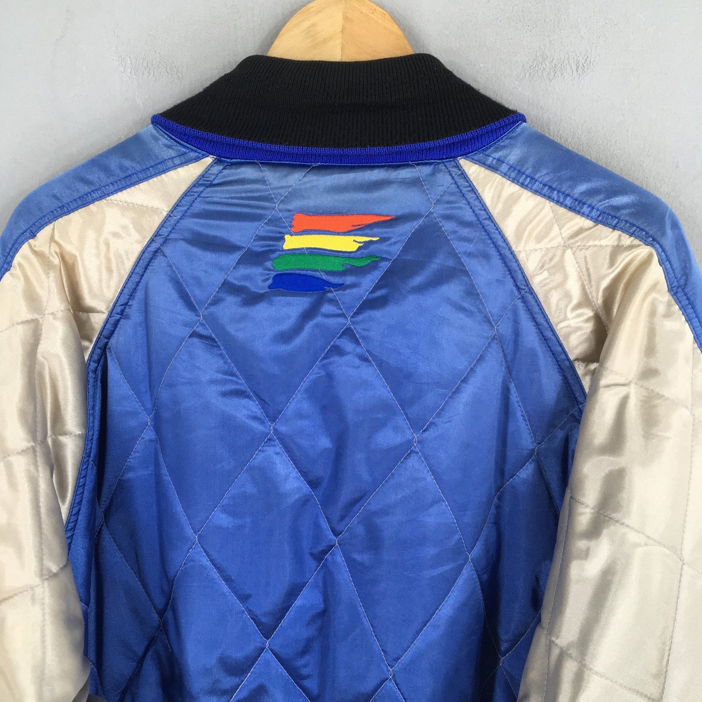 Benetton Formula 1 Embroidery Blue Bomber Jacket Large