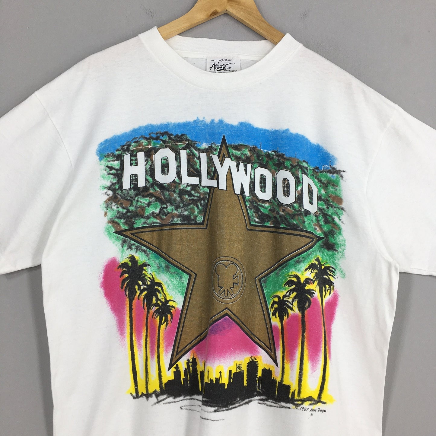 Hollywood Hall Of Fame White T shirt XLarge