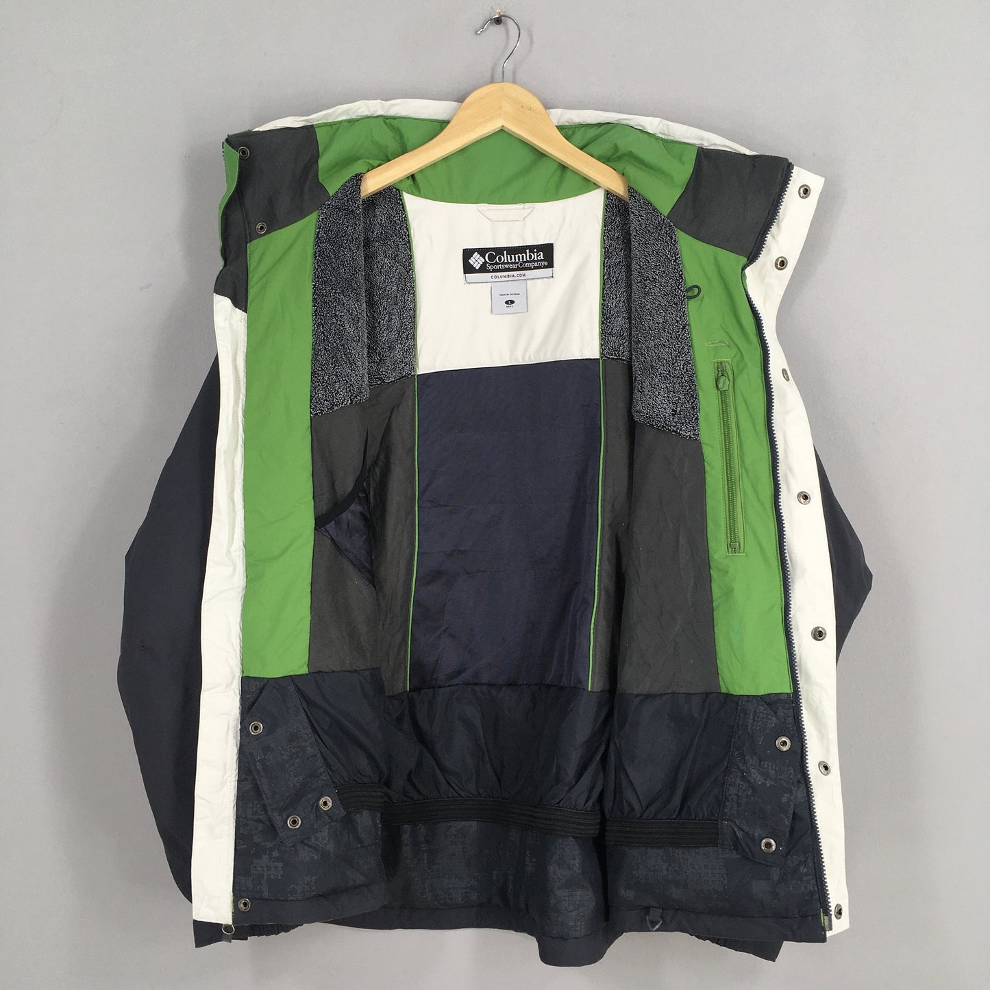 Columbia Windbreaker Green Jacket Large