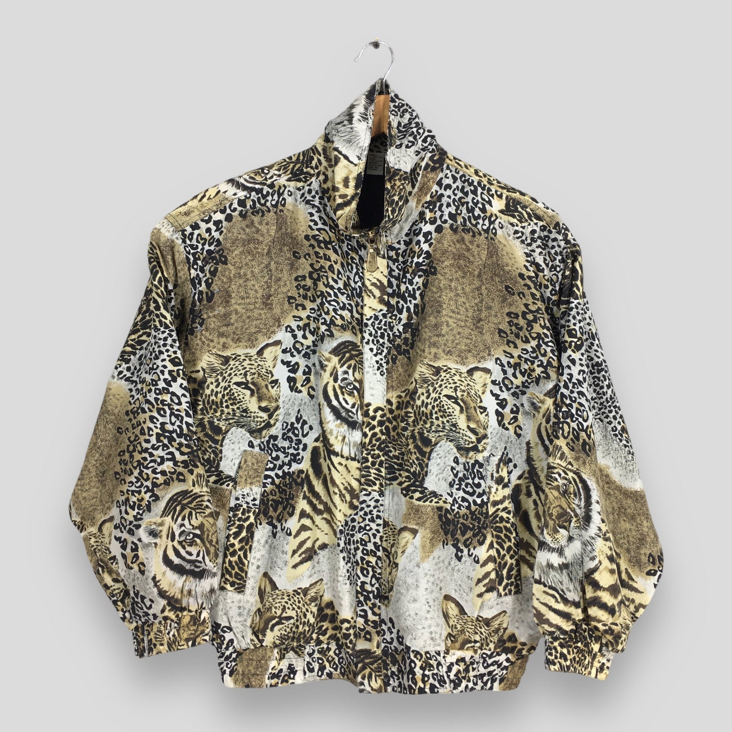 Fuda Tiger Leopard Patterned Silk Jacket Small