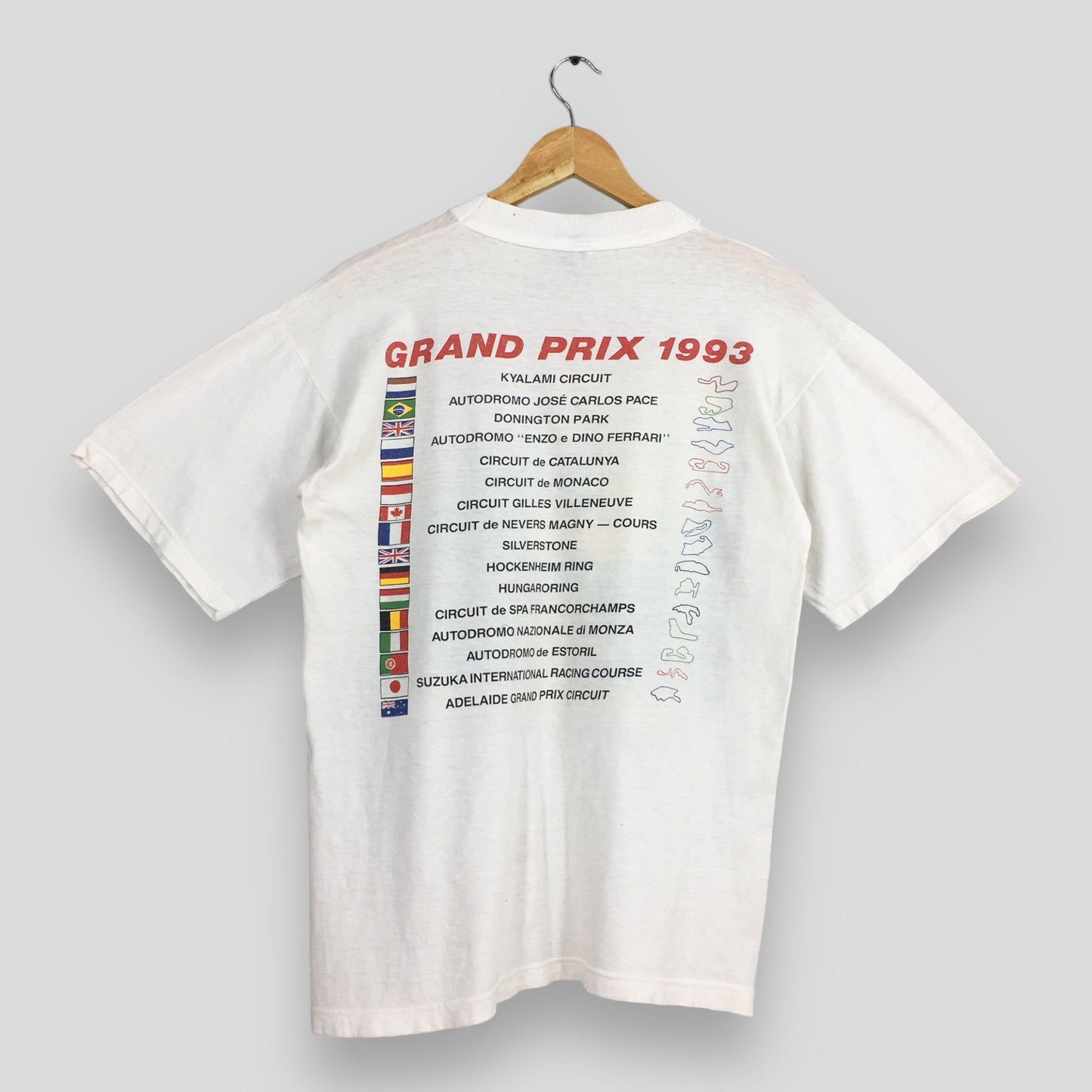 Donington Grand Prix 1993 Camel Ford White T shirt Medium