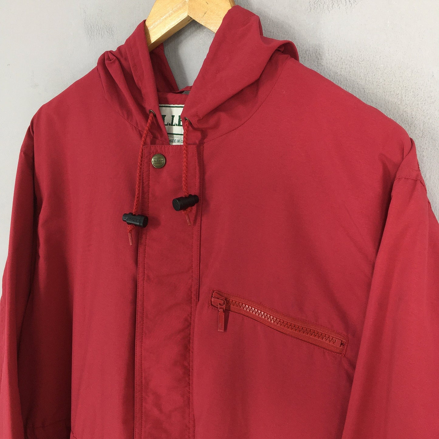 LL Bean Red Hoodie Jacket XLarge