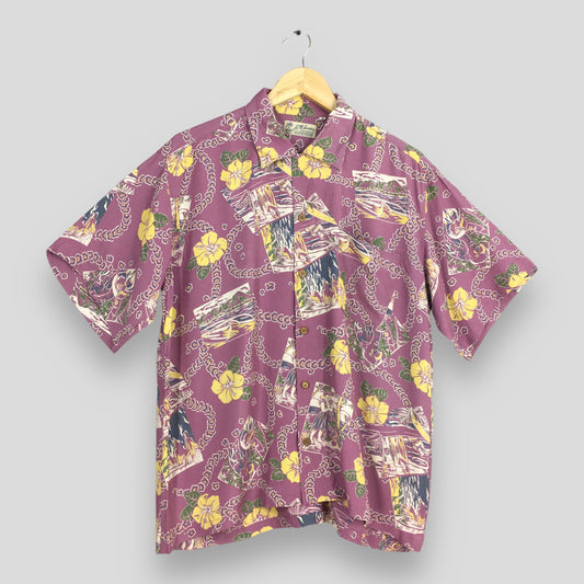 Glove House Hawaiian Hibiscus Shirt Medium