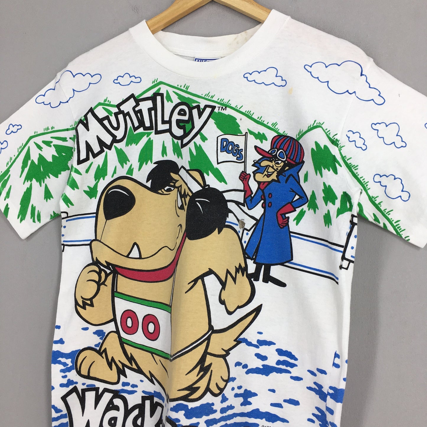 Muttley Wackyraces Dog White T shirt Medium