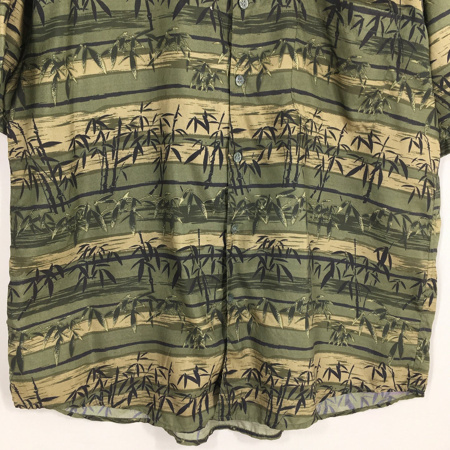 Vintage Summer Hawaiian Bamboo Printed Rayon Shirt Large