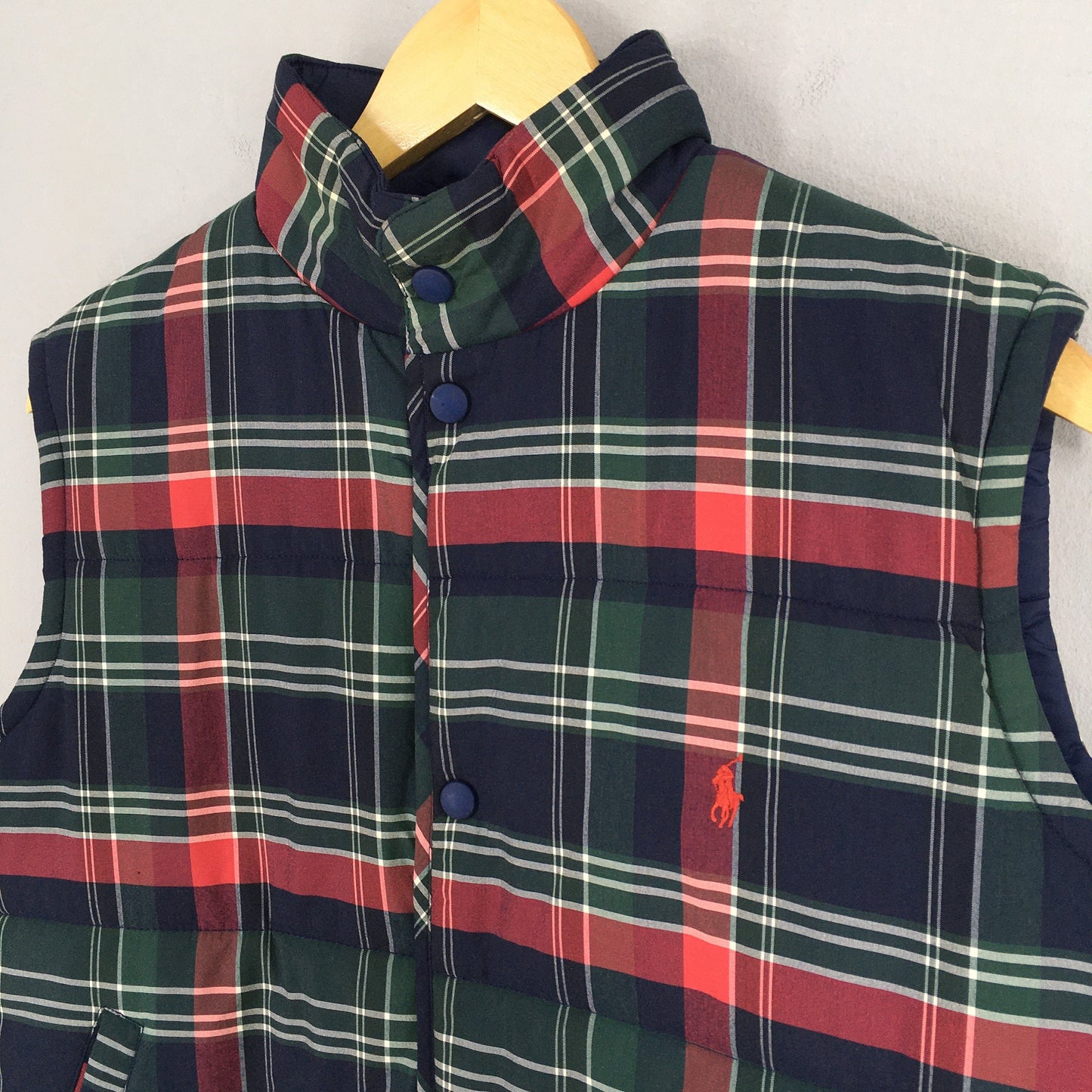 Polo Ralph Lauren Reversible Plaid Vest Jacket Medium