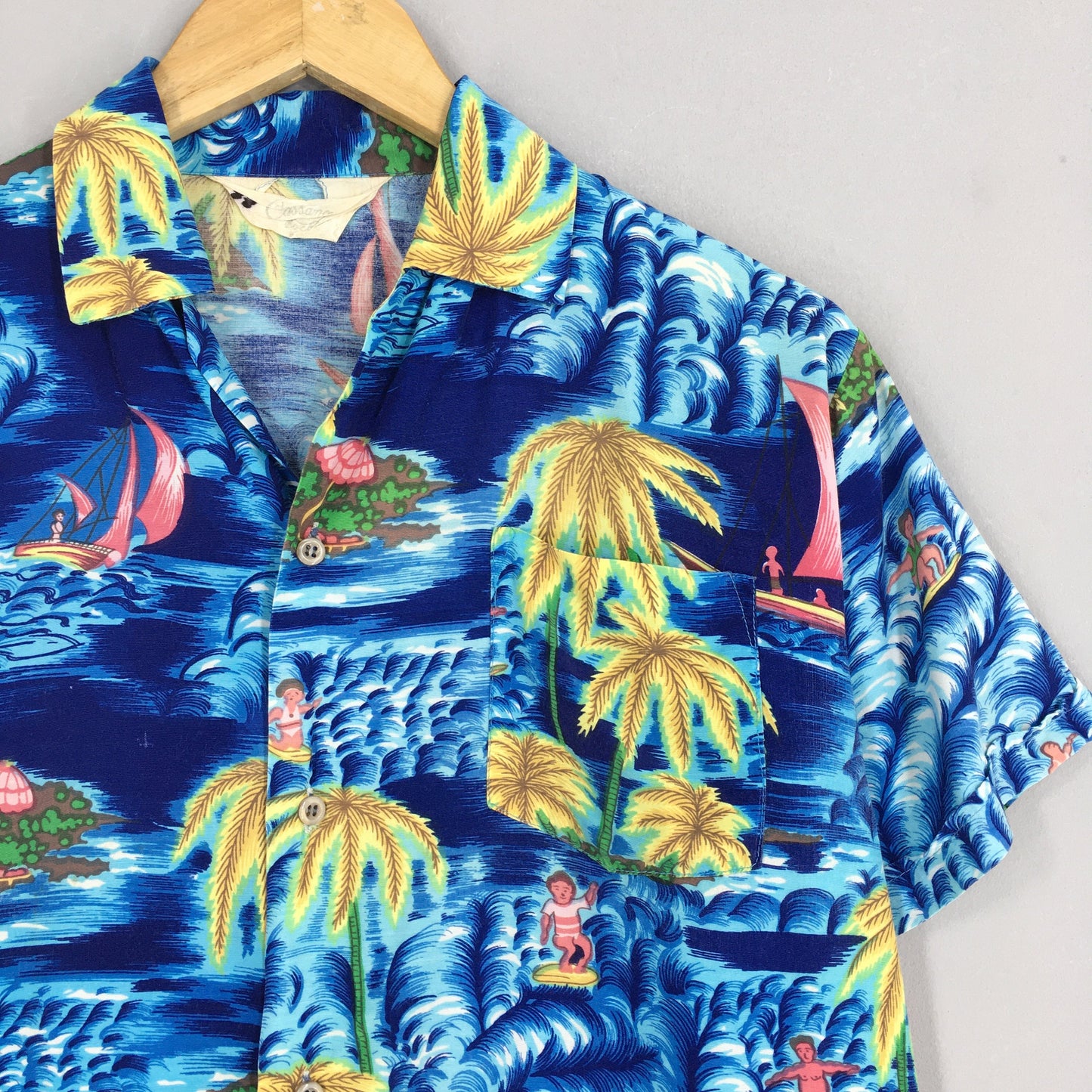 Vintage Hawaiian Palm Tree Tropical Shirt Small