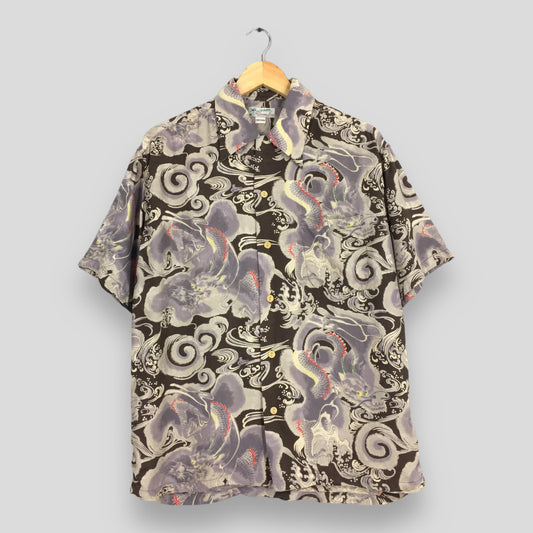 Rockabilly Hawaiian Dragon Shirt Medium