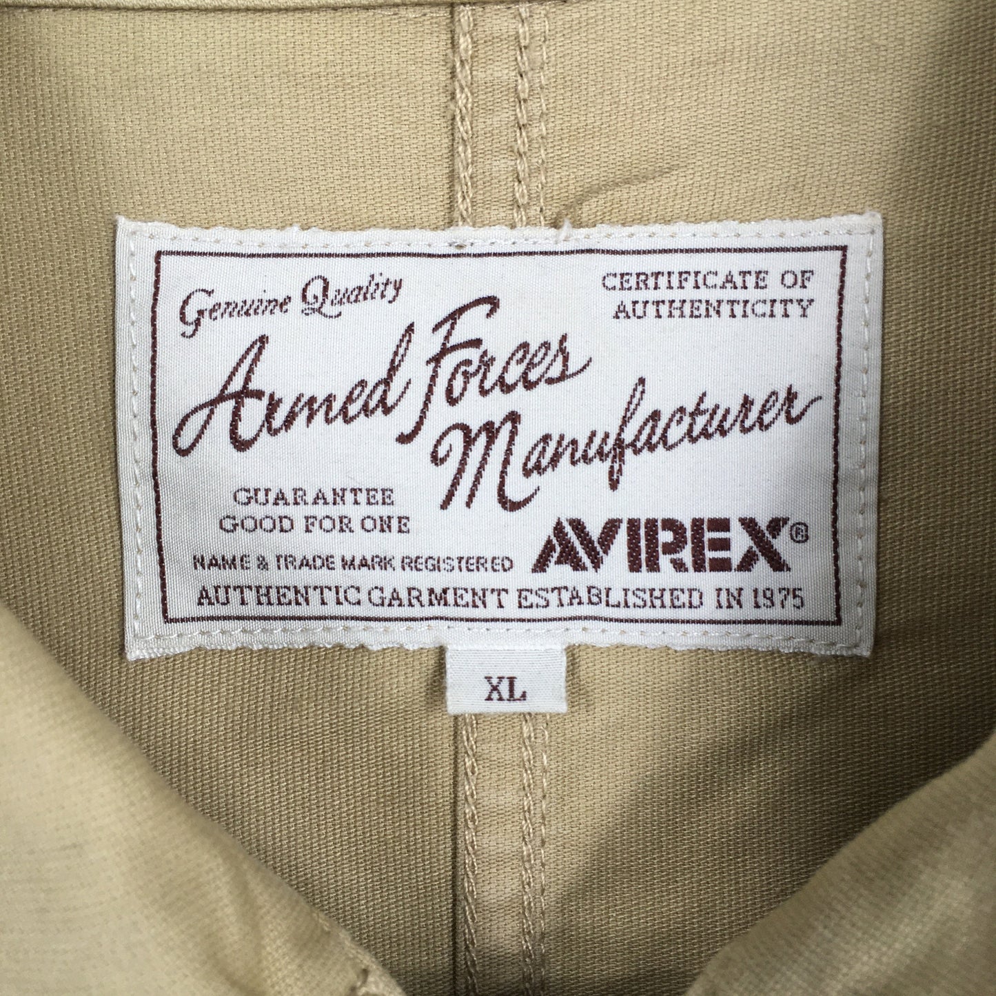 Avirex Usa Beige Tactical Utility Jacket XLarge