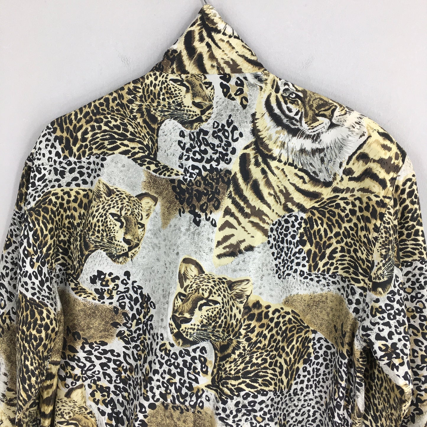 Fuda Tiger Leopard Patterned Silk Jacket Small