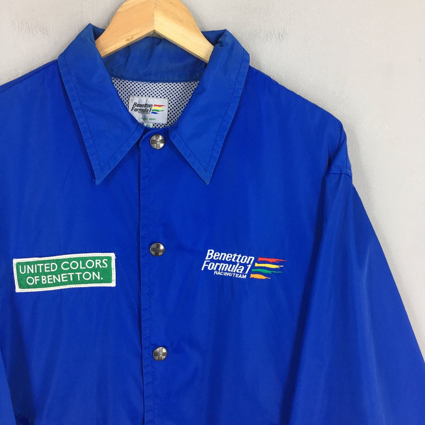 Benetton Formula 1 Windbreaker Blue Jacket XLarge