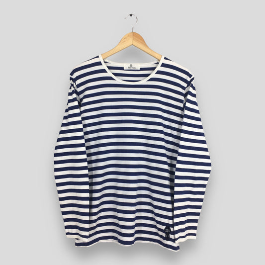 Ne Net Issey Miyake Stripes Blue White Women T shirt Small