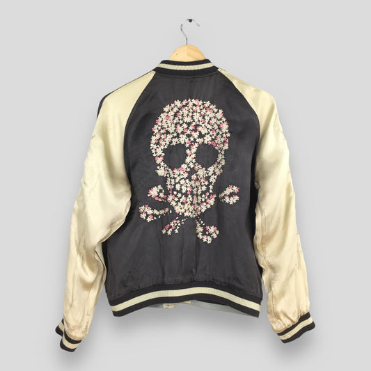 Japanese Classics Script Skull Sukajan Reversible Jacket Small