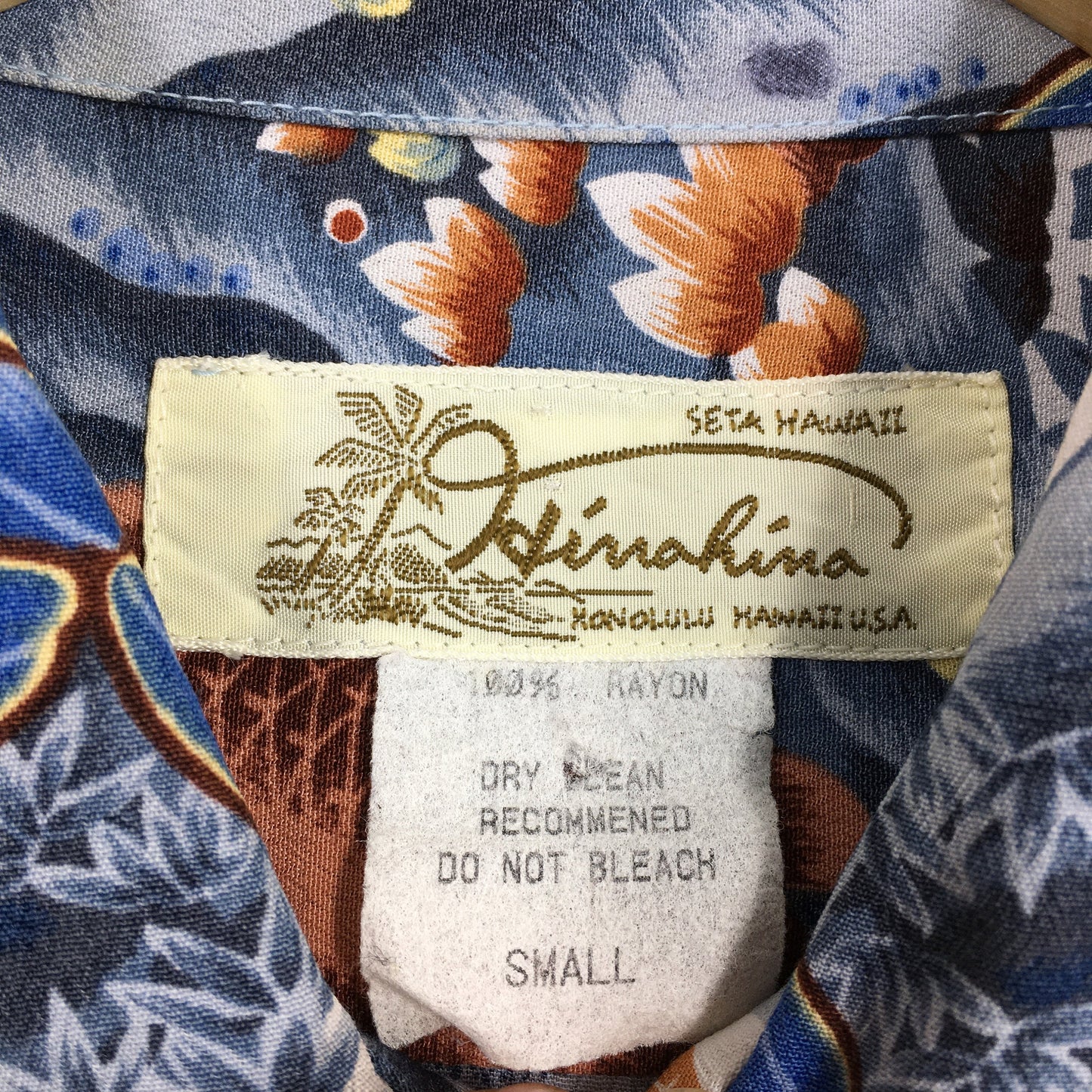 Hawaiian Patina Japanese Koi Fish Rayon Shirt Small