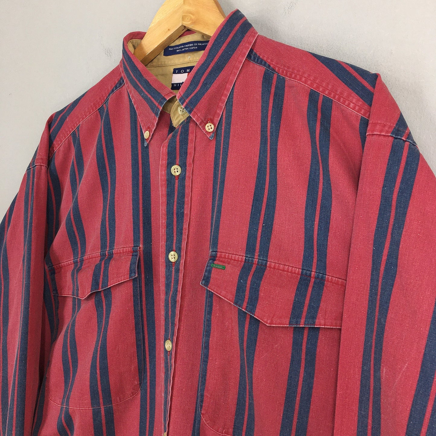 Tommy Hilfiger Multicolor Stripes Red Oxfords XLarge