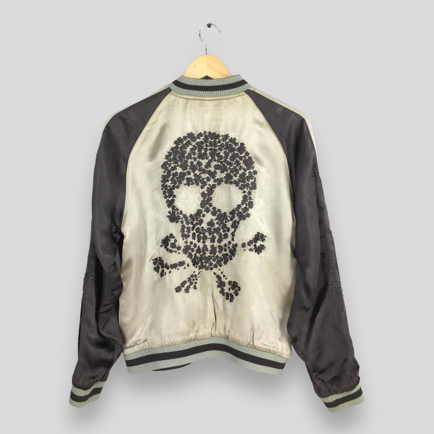 Japanese Classics Script Skull Sukajan Reversible Jacket Small