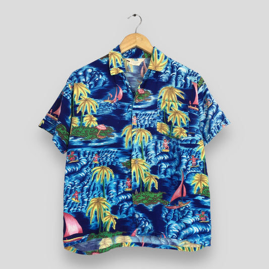 Vintage Hawaiian Palm Tree Tropical Shirt Small