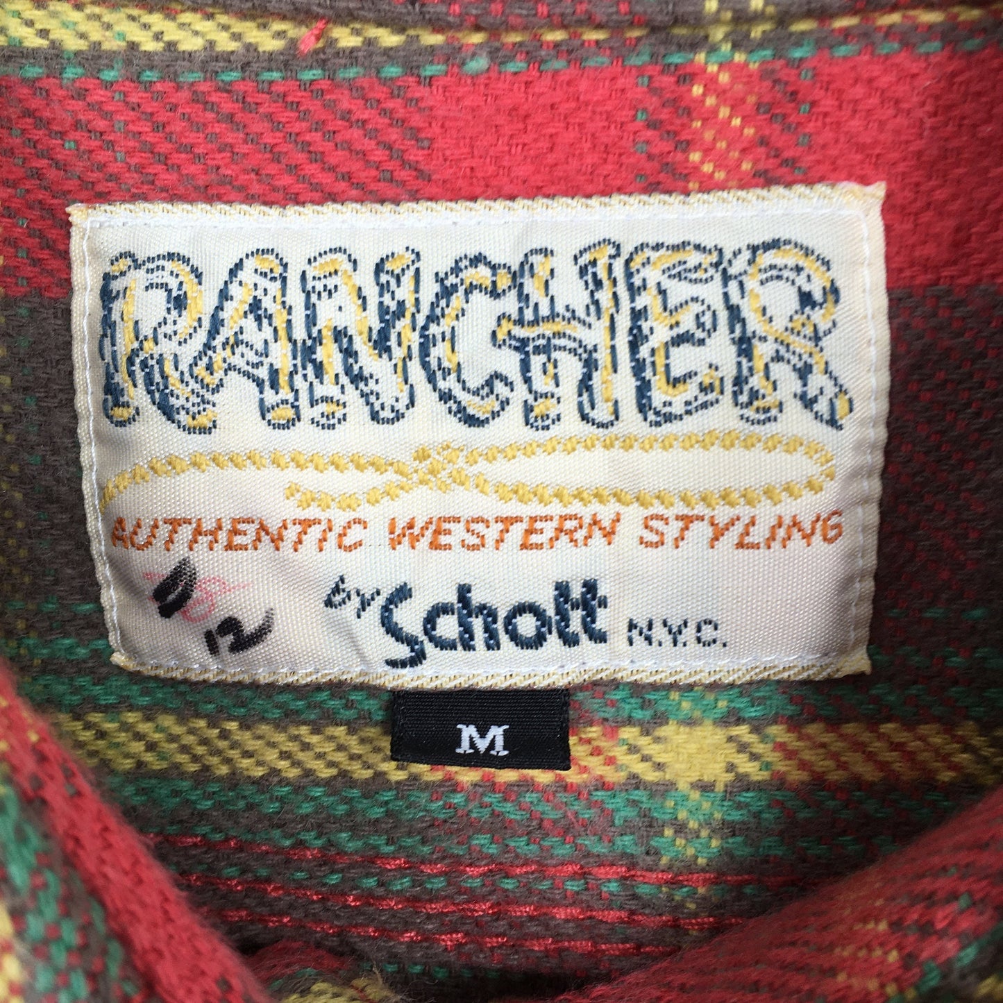 Schott Rancher Multicolor Plaid Flannel Shirt Medium