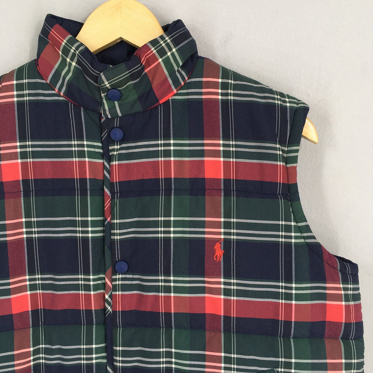 Polo Ralph Lauren Reversible Plaid Vest Jacket Medium