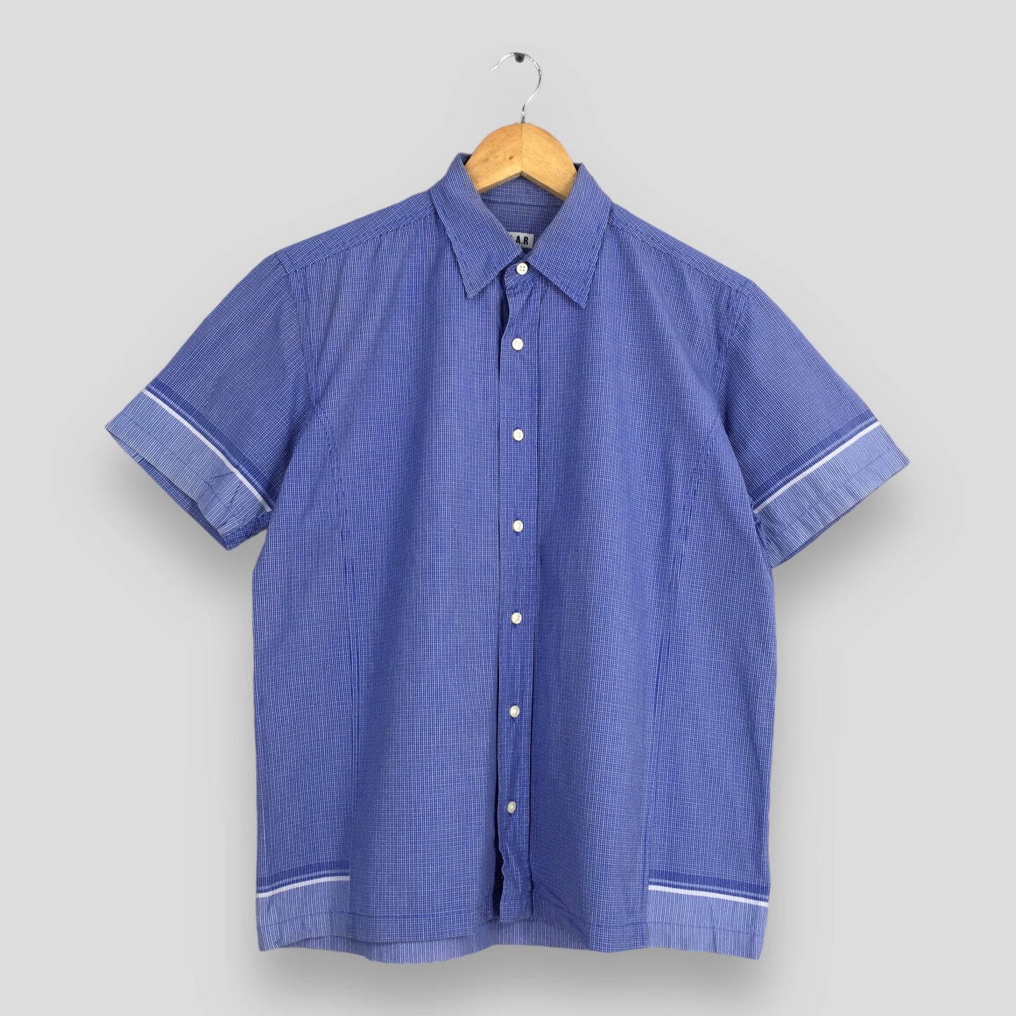 AAR Y's Yohji Yamamoto Blue Checked Oxfords Shirt Medium