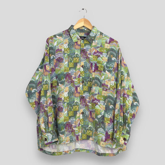 Patchwork Abstract Funky Rayon Shirt XLarge