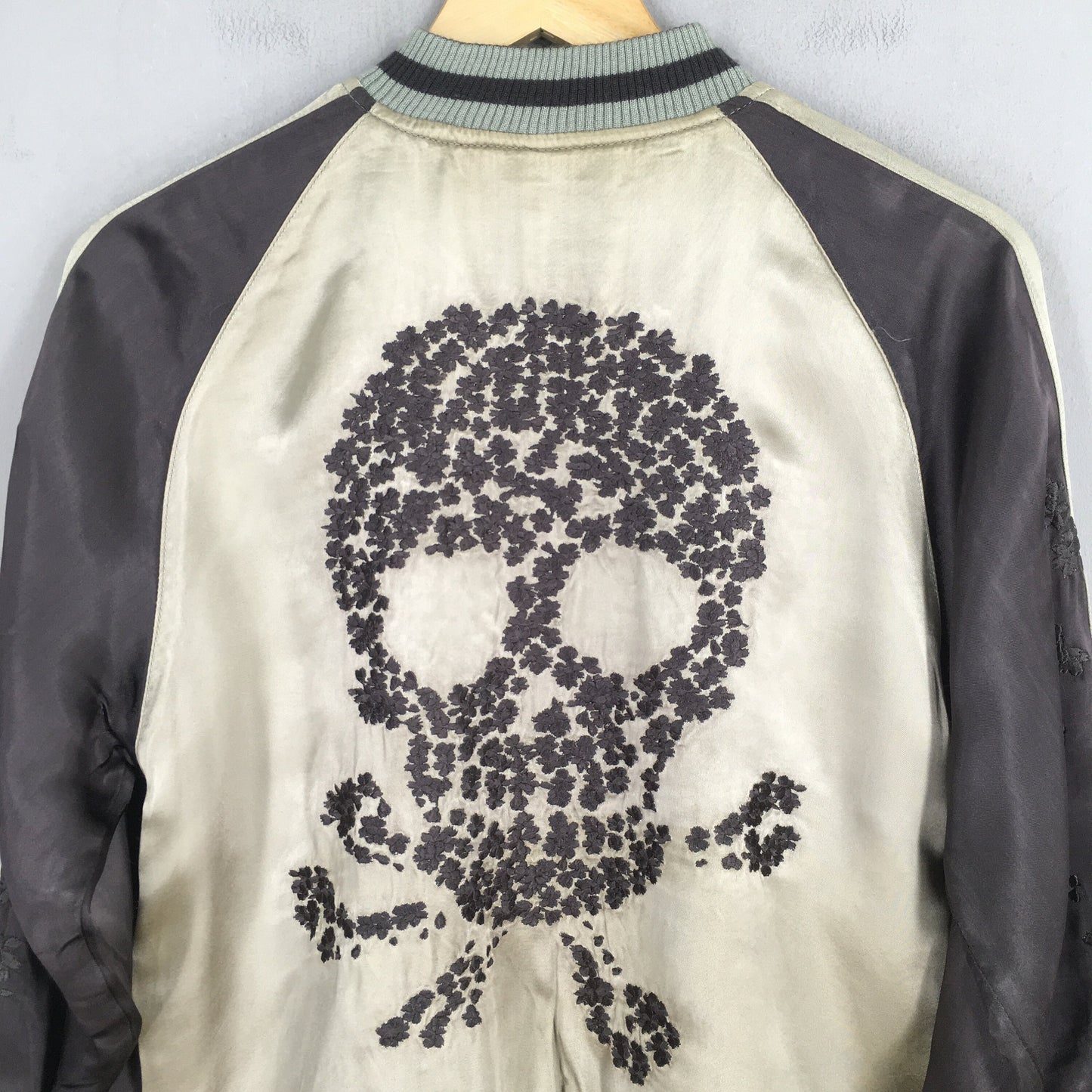 Japanese Classics Script Skull Sukajan Reversible Jacket Small