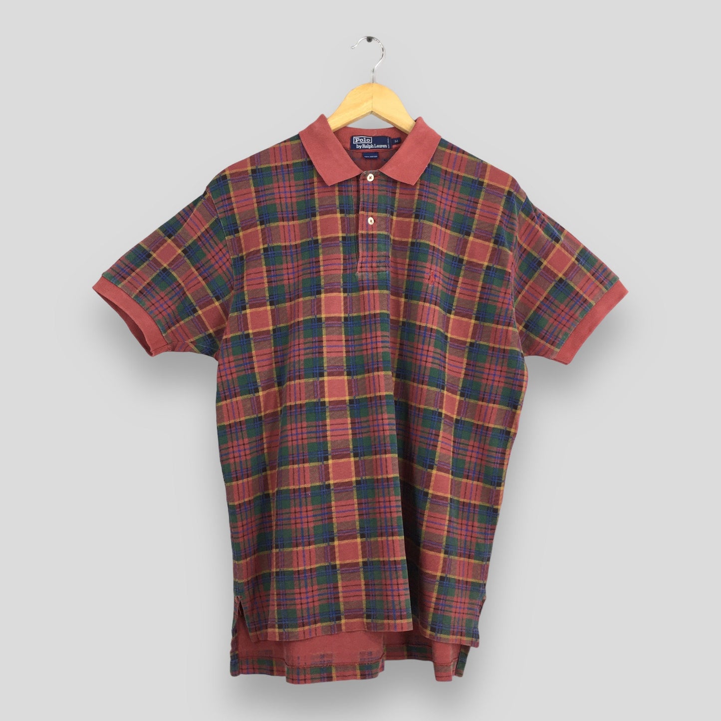 Polo Ralph Lauren Checkered Red Rugby Shirt Medium