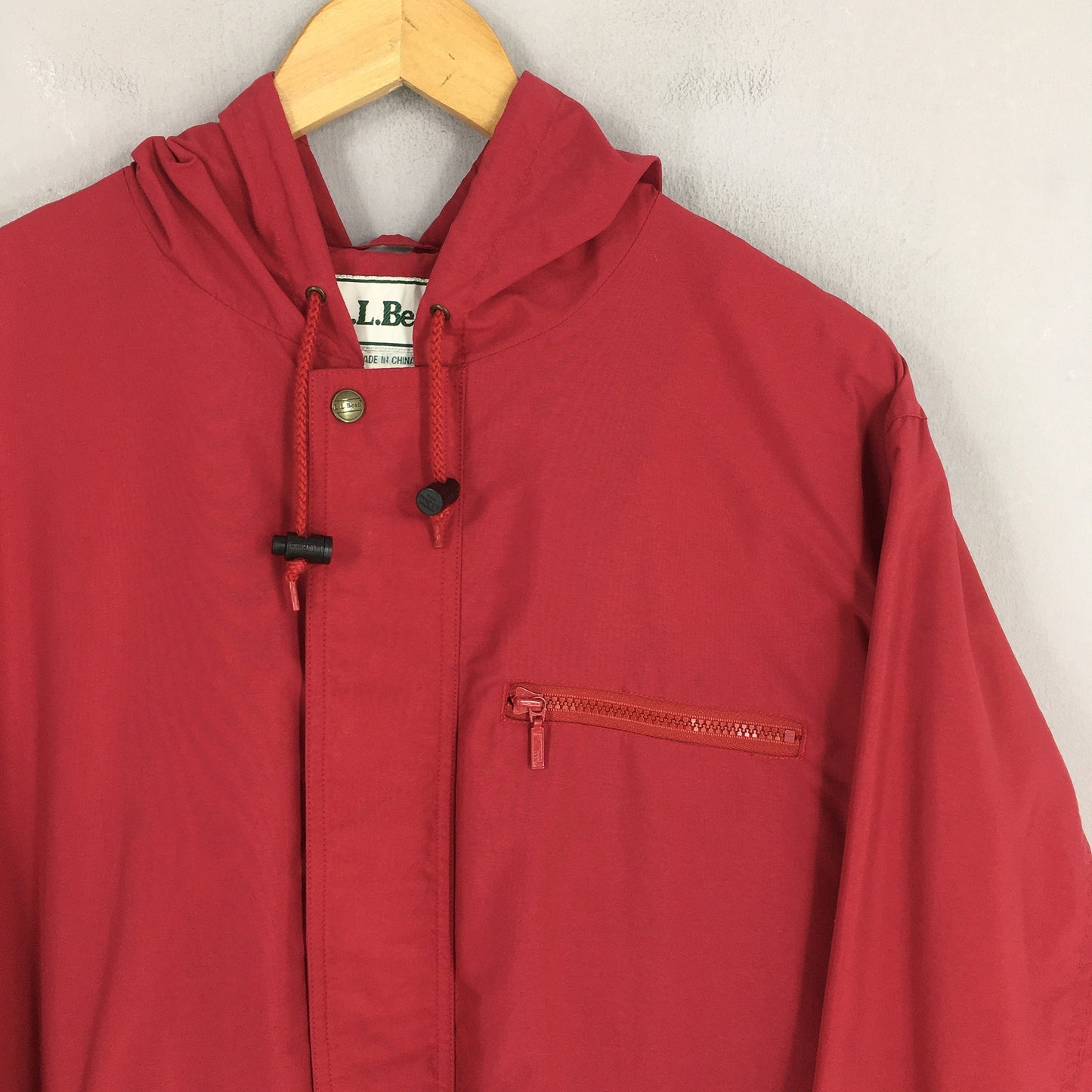 LL Bean Red Hoodie Jacket XLarge