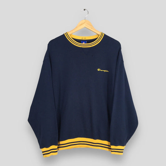 Champion Script Logo Blue Sweatshirt Large