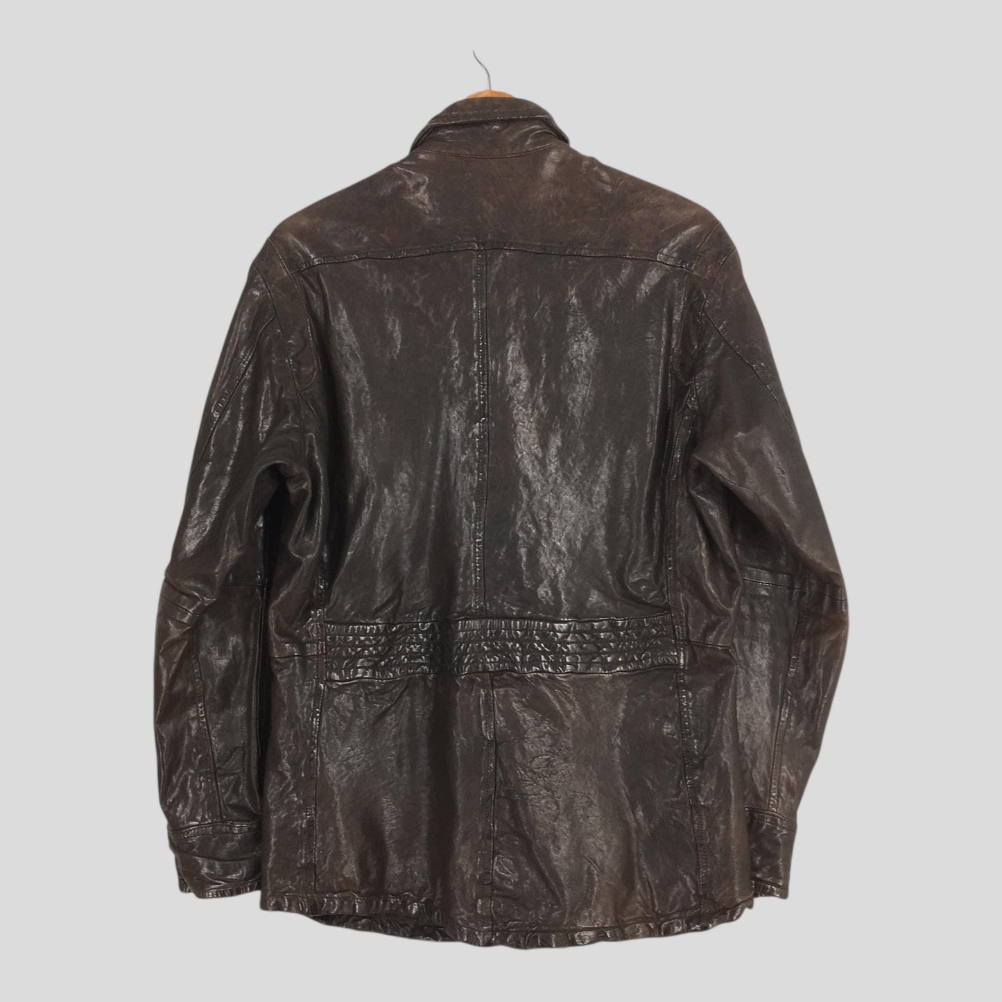 Japanese Designworks Sheepskin Brown Leather Jacket Medium