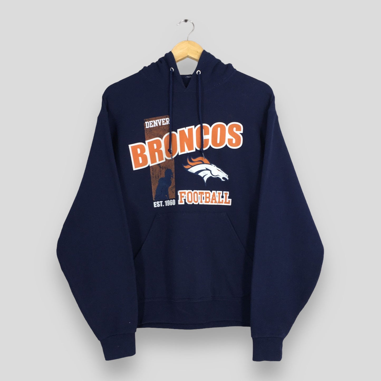 Denver Broncos NFL Blue Hoodie Pullover Medium