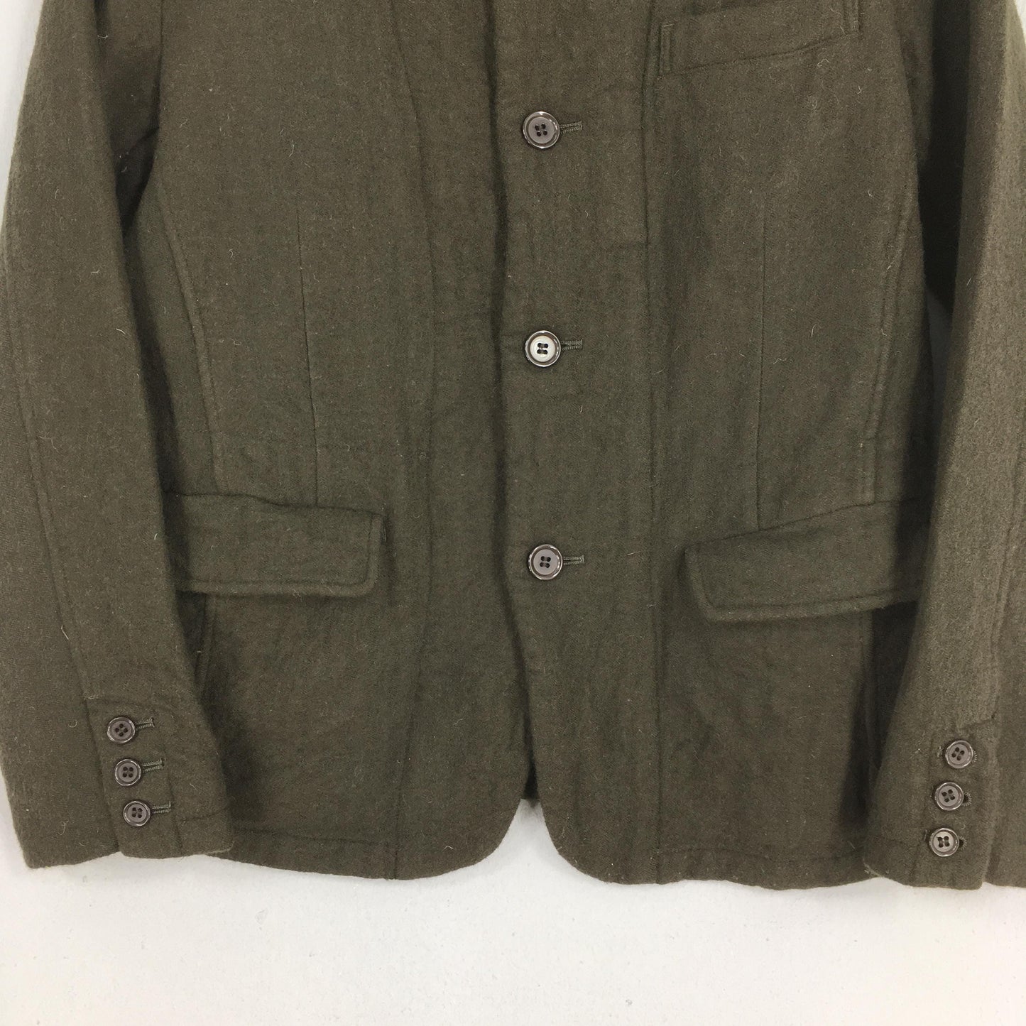 Issey Miyake Plantation Green Wool Jacket Medium