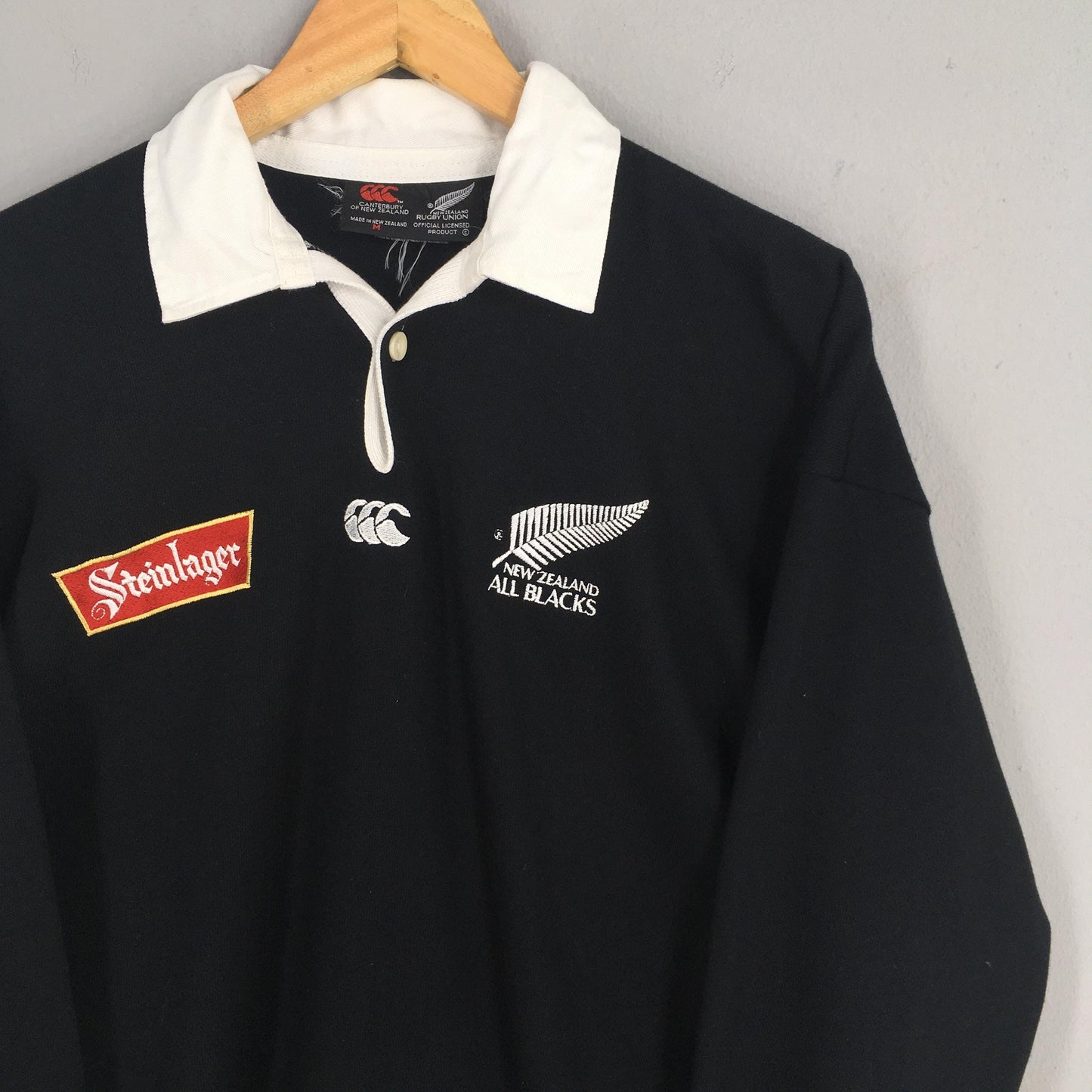 Canterbury Of New Zealand Rugby Black Polo Rugby Shirt Medium