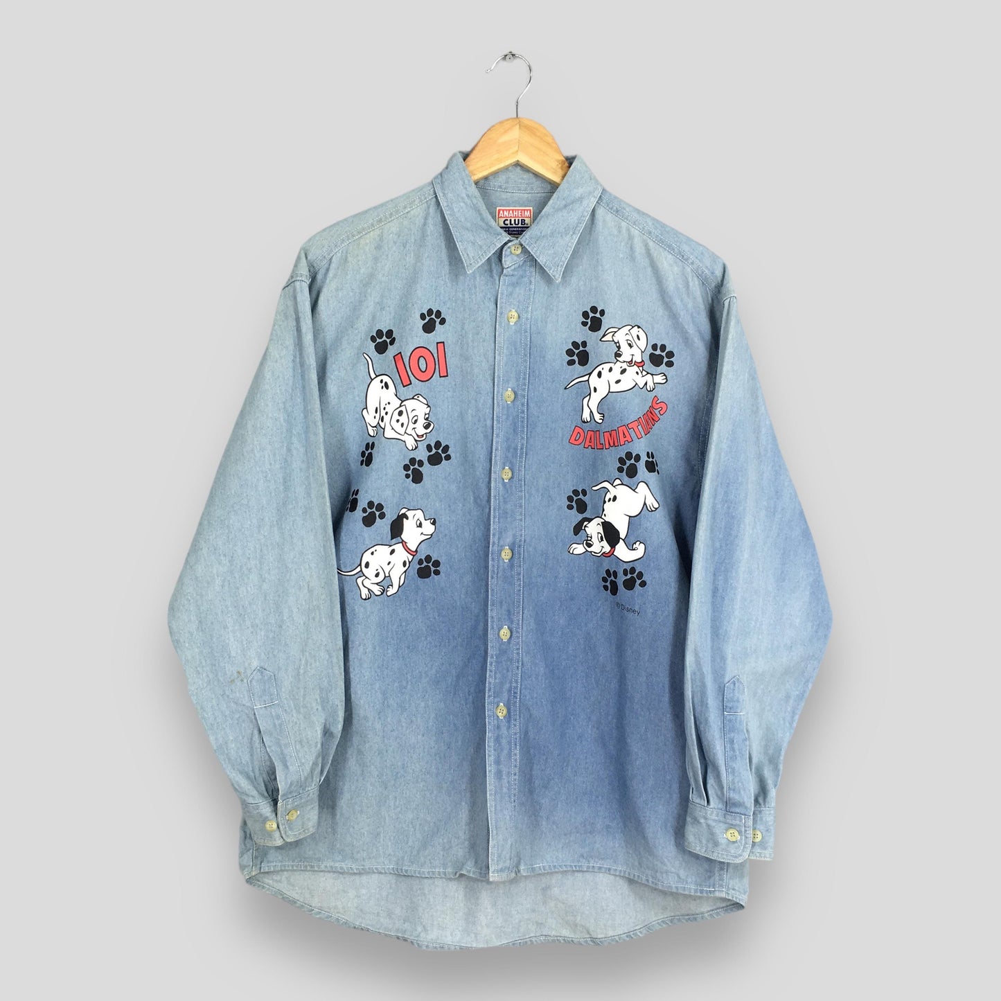 101 Dalmatians Dog Blue Jeans Shirt Medium