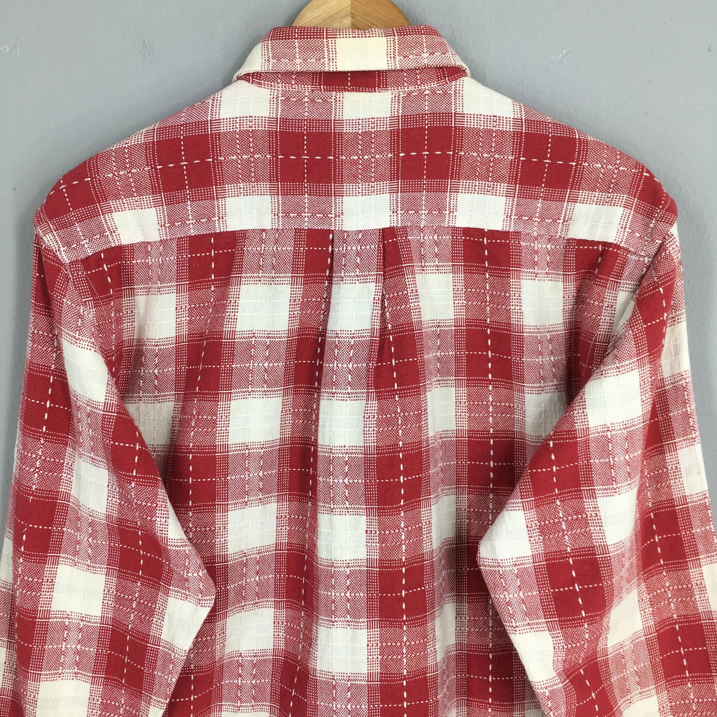 Tartan Checkered Red Western Shirt Medium