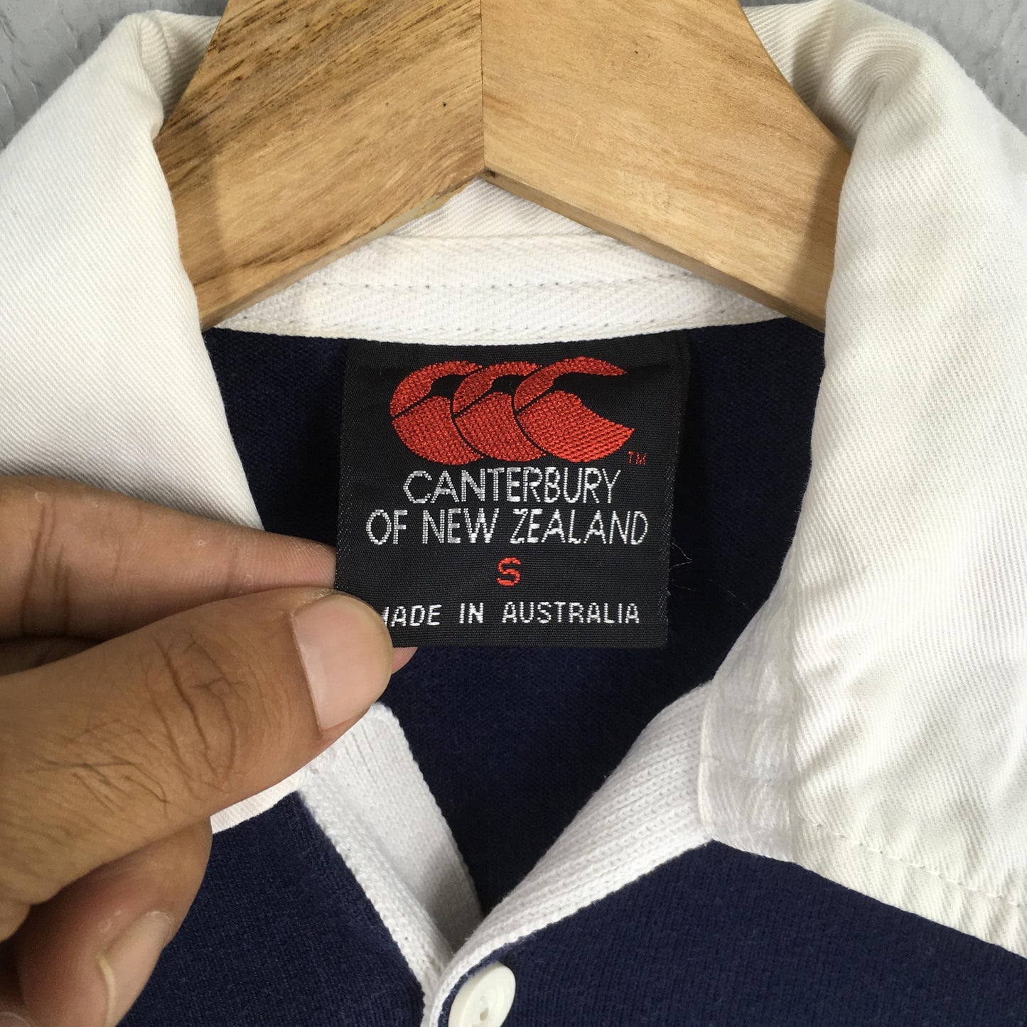 Canterbury Of New Zealand Australia Striped Rugby Polo Shirt Small