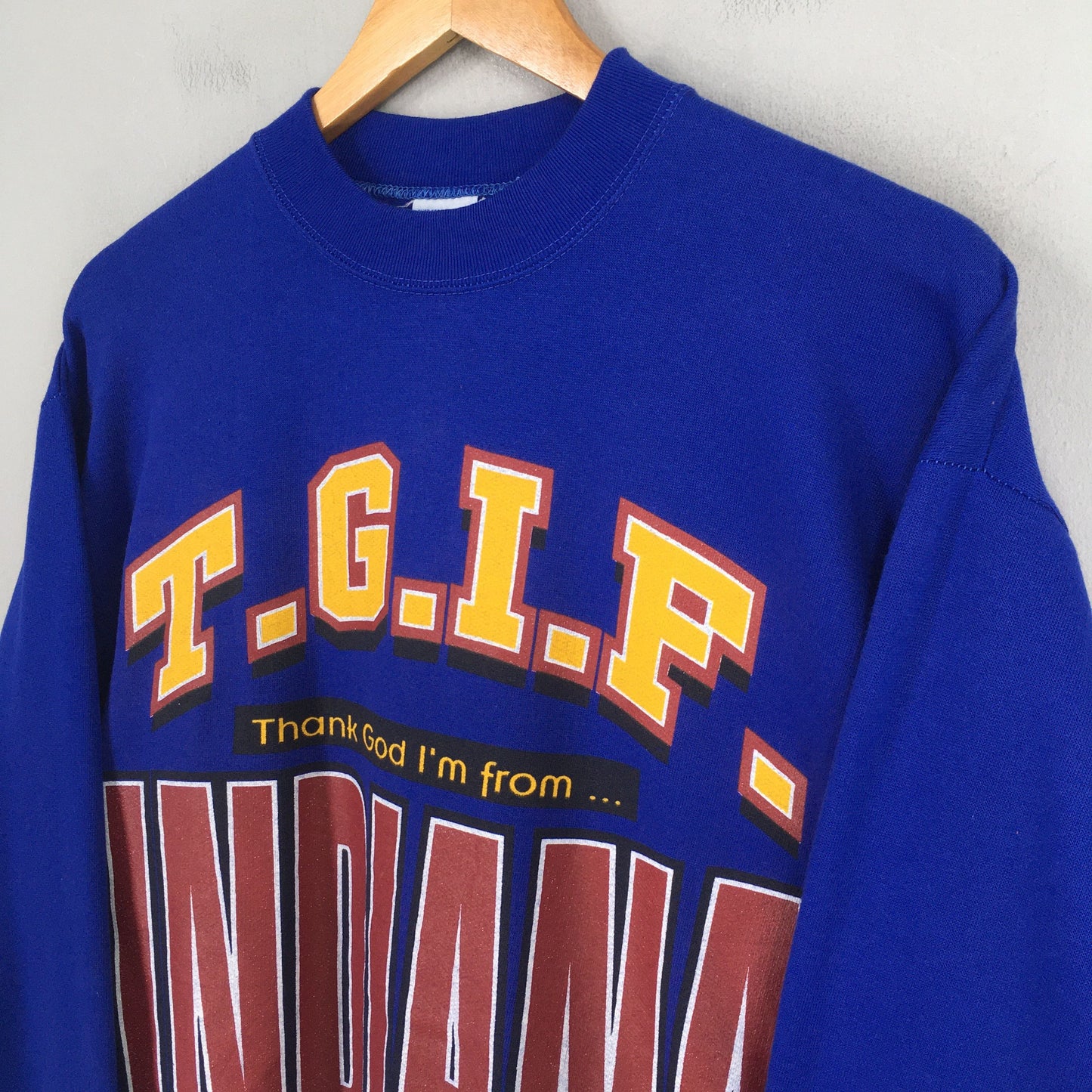 TGIF Thank God I'm From Indiana Sweatshirt Large