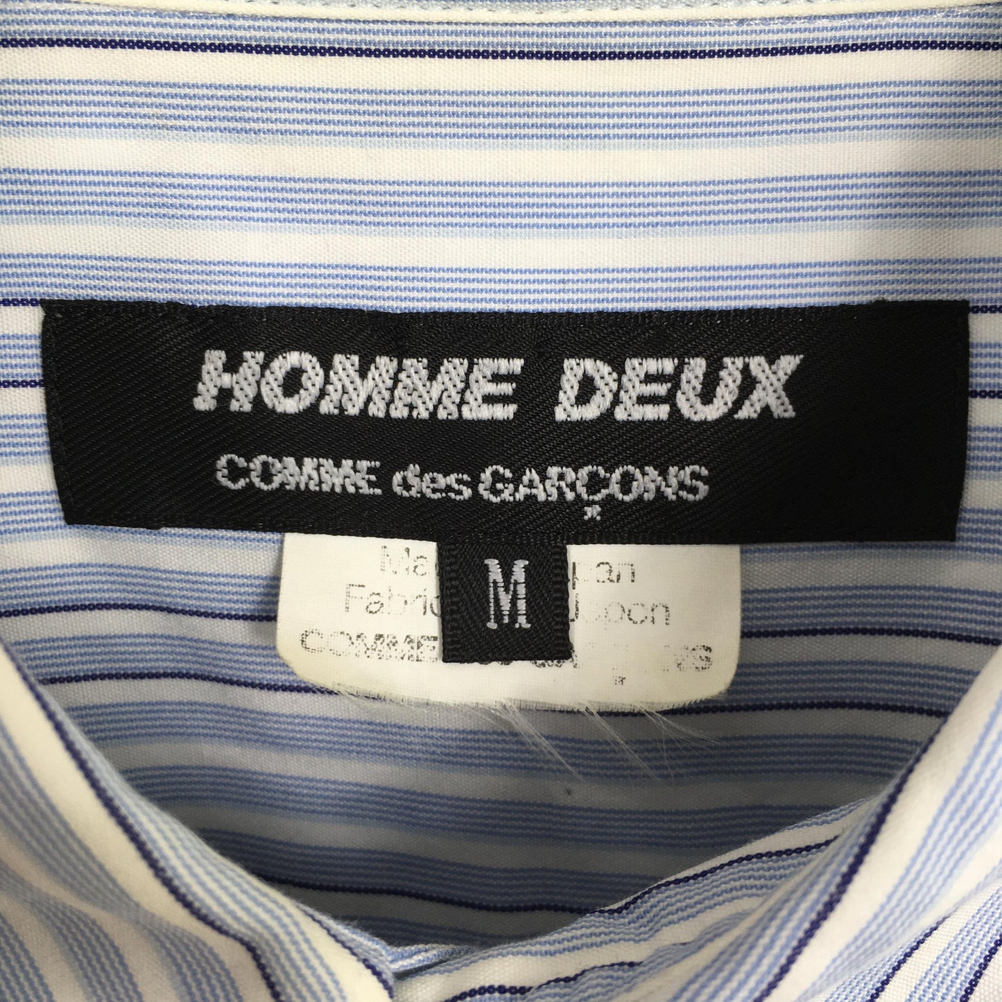 Comme Des Garcons Men Flower Stripes Blue Oxfords Shirt Medium