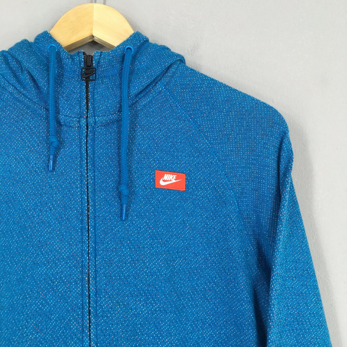 Nike Swoosh Blue Zipper Hoodies Medium