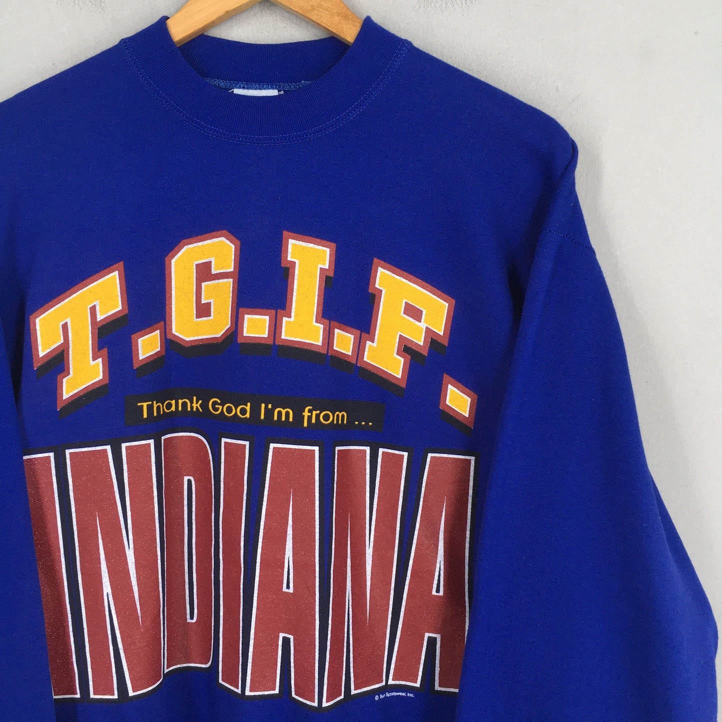 TGIF Thank God I'm From Indiana Sweatshirt Large