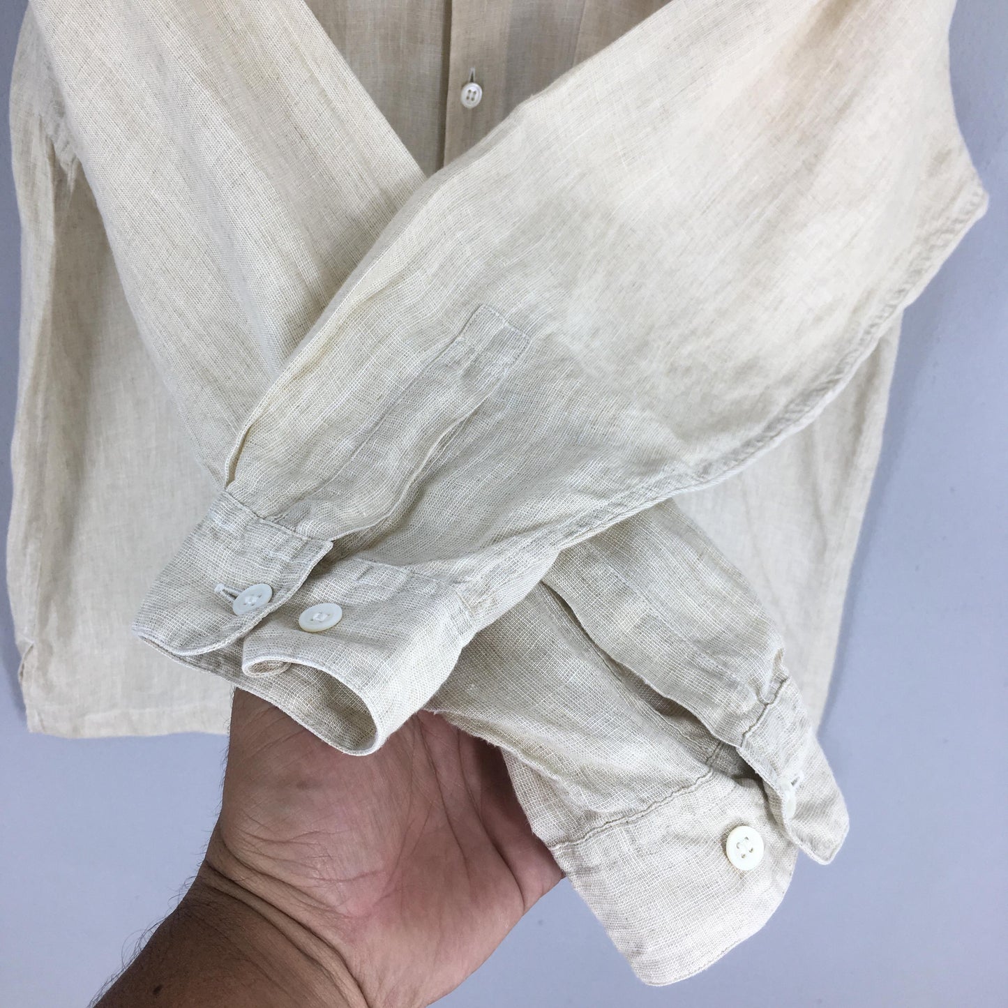 Issey Miyake Design Studio Beige Linen Shirt Medium