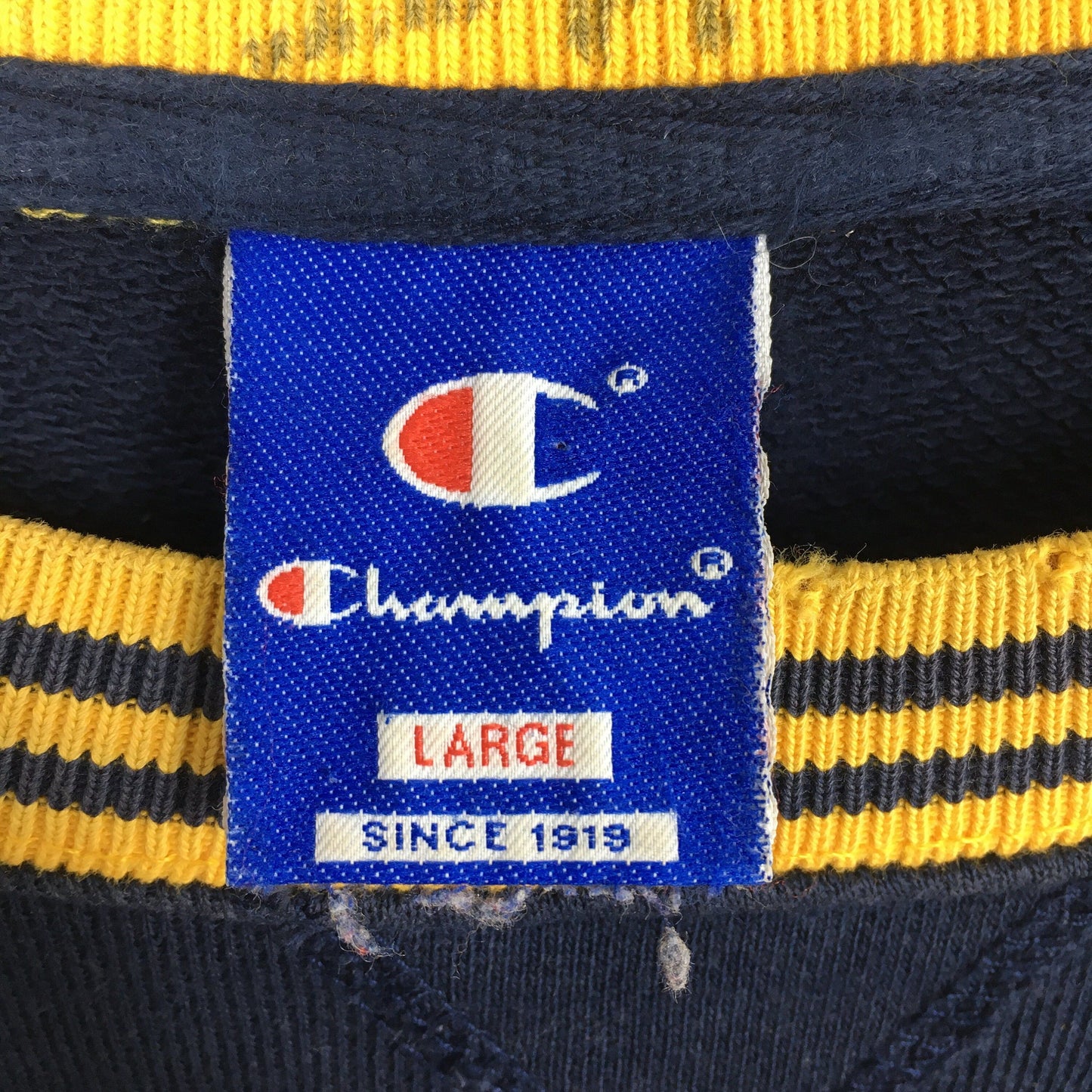 Champion Script Logo Blue Sweatshirt Large