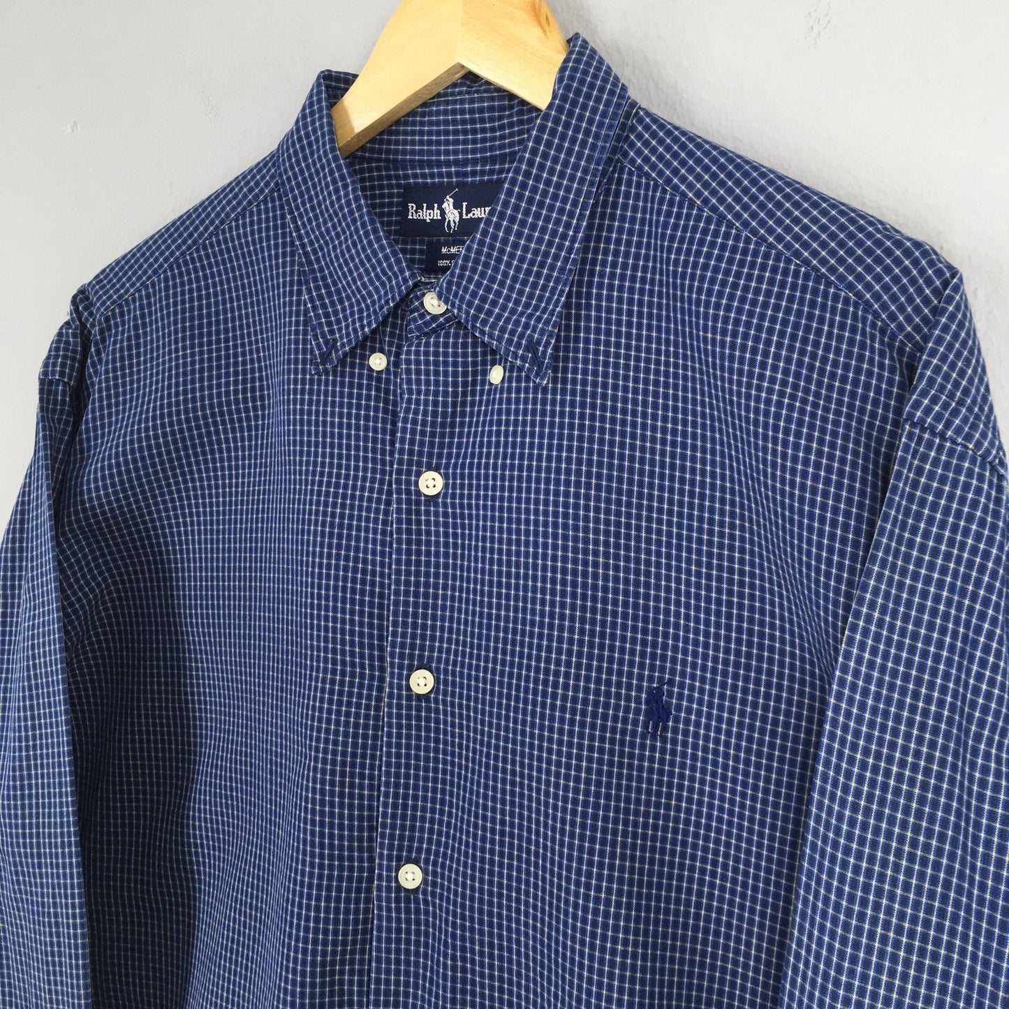 Polo Ralph Lauren Checkered Blue Flannel Shirt Large