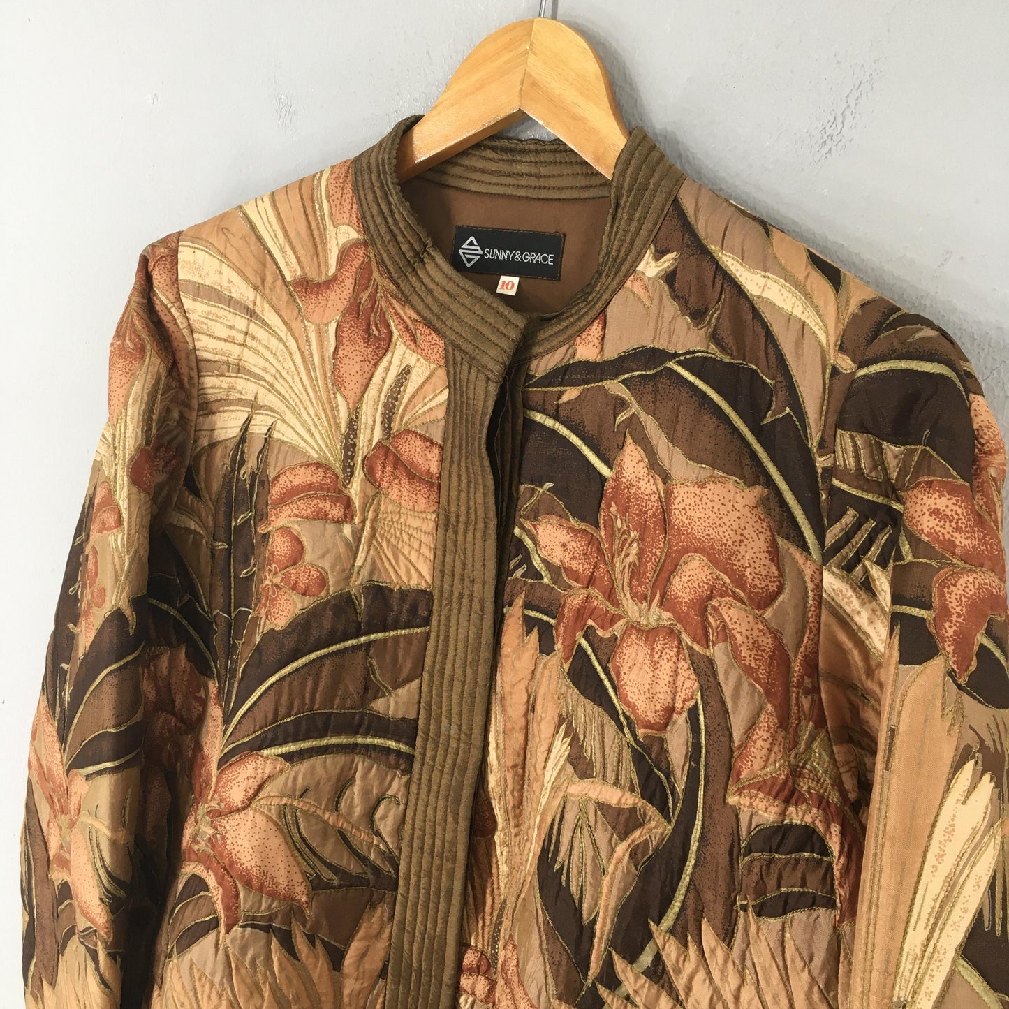 90's Sunny Grace 3D Floral Printed Light Jacket Medium