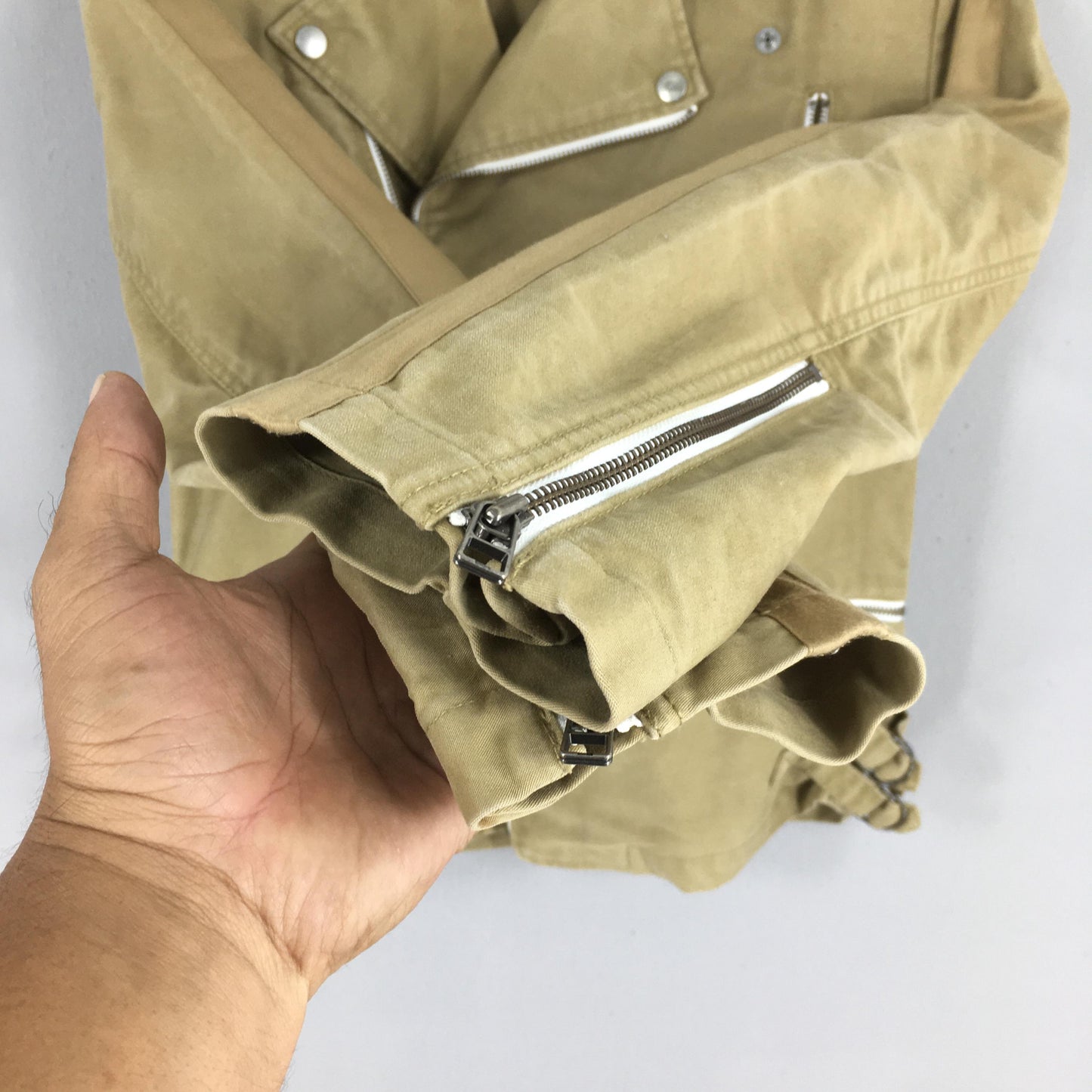 1990s Mc Apache Double Collar Beige Jacket Large