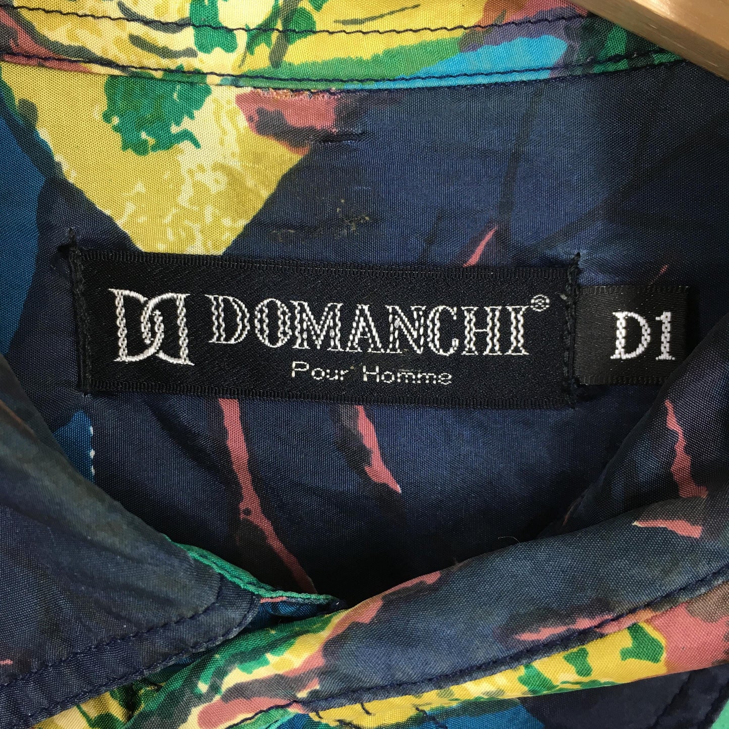 Abstract Floral Multicolor Silk Shirt Large