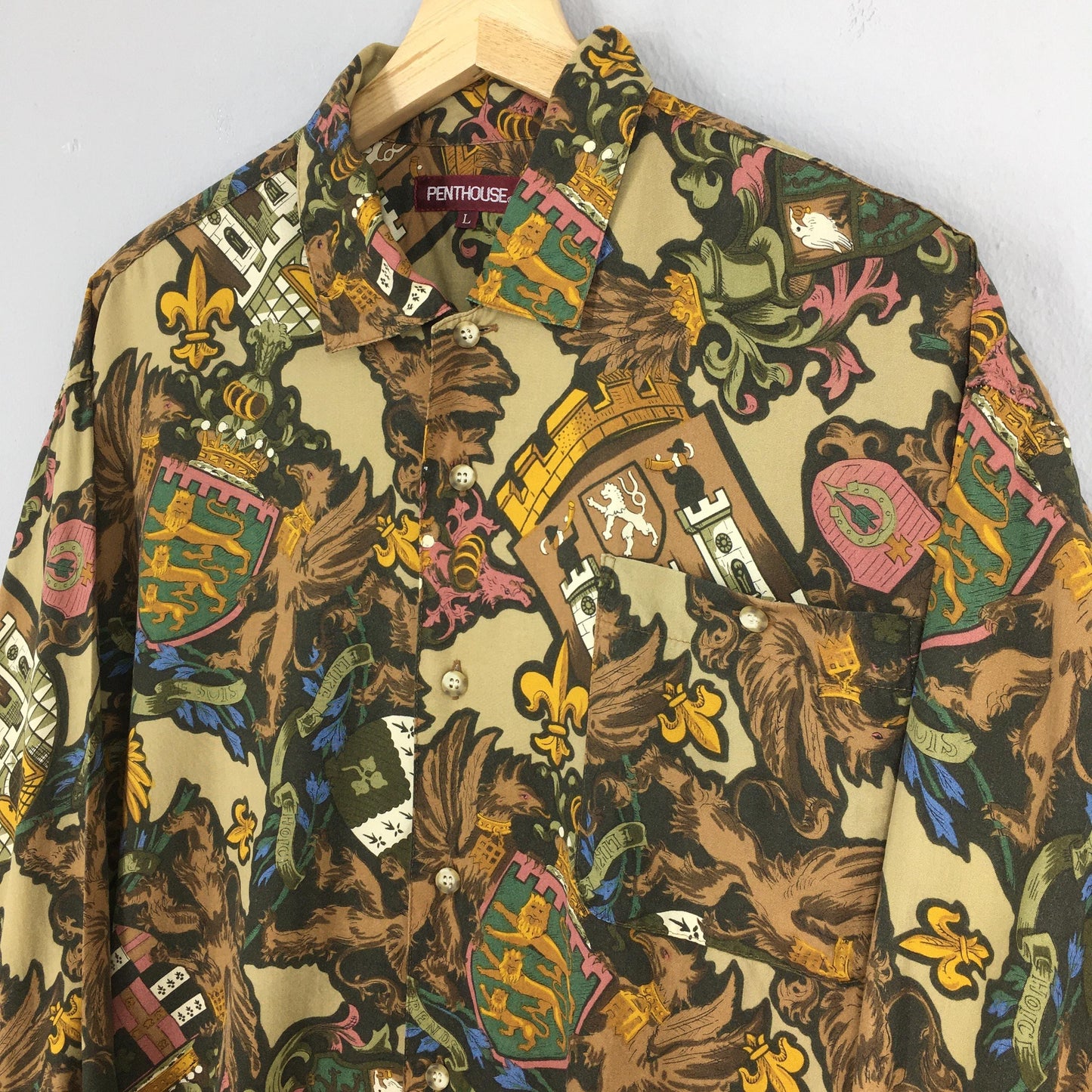 Penthouse Funky Multicolor Baroque Kingdom Pattern Shirt Large